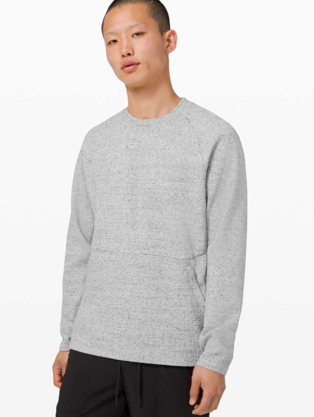 #348. Lululemon athletica At Ease Crew Sweater - Heathered Light Grey/black